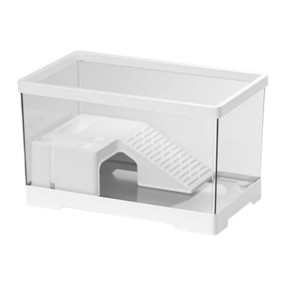 Stgfyxgs Turtle Tank Aquarium Turtle Terrarium Tortoises Case Hatching Area Resting Sturdy Multifunctional Area Hermit Reptile Habitat Medium White
