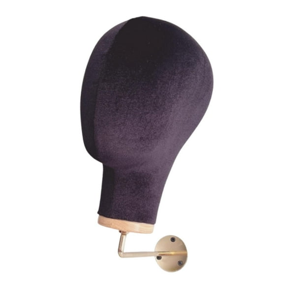 Stgfyxgs Wall Mounted Female Velvet Mannequin Head Hat Display Stand for Salons Homes Black