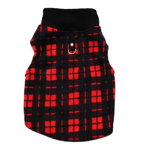 Stgrgfhy Pet Dogs Fleece Sweater,Puppy Winter Vest Coat Warm Jacket for Small Dogs,Dog Clothes For Small Dogs Girl,Pet Puppy Cat Warm Clothes Jacket Fleece Vest Pullover.(Red Plaid L)