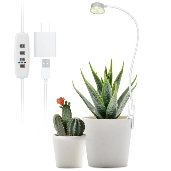 Sthmolepy Grow Lights for Indoor Plants, 4000K, 10 Bright, 3/9/12H Timer, Clip-on