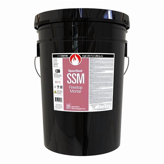Fire Barrier Mortar,6 gal,Red SSM106