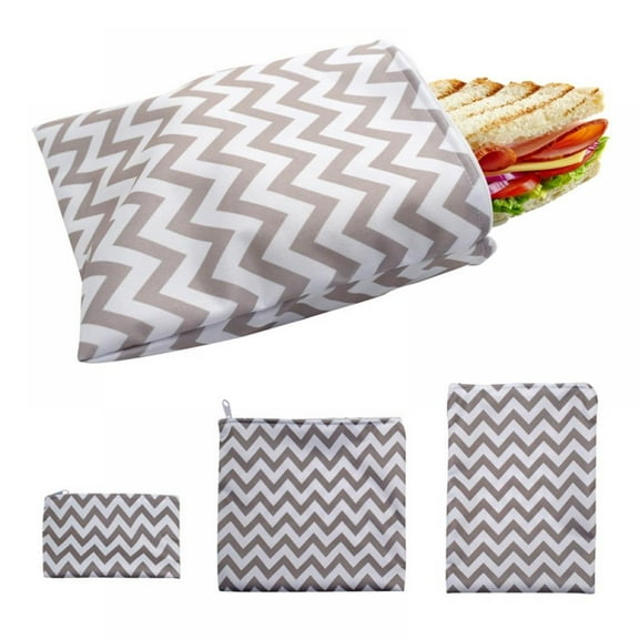 Stibadium Premium Reusable Sandwich & Snack Bags-Washable Lunch Bags - Set of 3