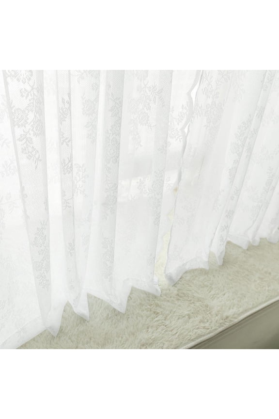 White Sheer Curtains Linen Sheer Curtain Large Window Privacy Semi Sheer for Living Room Dining Bedroom Patio Sliding Glass Door Window Decor, 29.52"*39.37",1PC