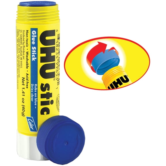 Stic Permanent Glue Stick, 1.41 Oz, Applies Blue, Dries Clear | Bundle of 5 Each