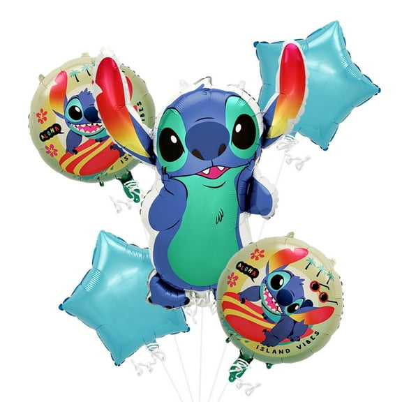 Stich Balloon Cute Cartoon Party Decoration Birthday Holiday Aluminum Film 5 Piece