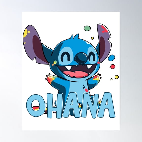 Stich Ohana Poster Wall Art, Modern Wall Decor For Living Room Bedroom, 16x24 UNFRAMED