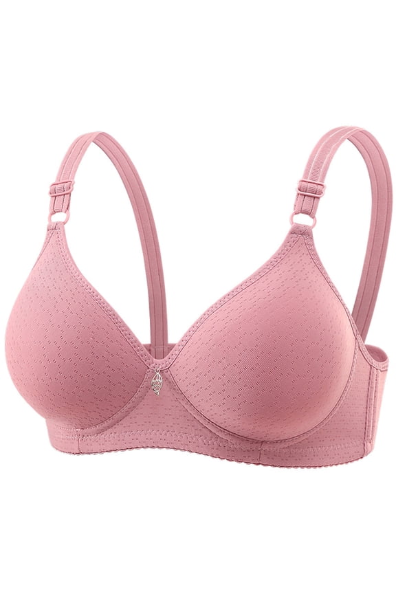 Bras for Women Deep V Wireless No Underwire Push Up Bra Seamless Full Coverage Comfortable Bralettes Everyday Bras Pink 2XL