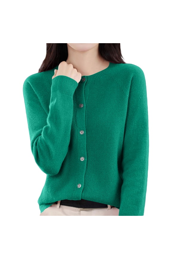 Button Front Long Sleeve Cardi,Sweaters Cardigan Women,Cardigans for Women,2026 Spring Winter Sweater Green M