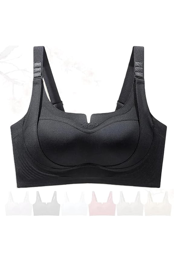 Custom-Lift Bust Shaping Bra,2026 Wireless Comfy Push Up Bras, Full Coverage Push-Up Bras Black L
