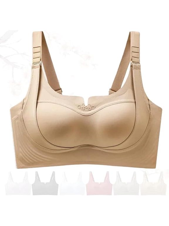 Custom-Lift Bust Shaping Bra,2026 Wireless Comfy Push up Bras, Full Coverage Supportive Everyday Breast Lifter Complexion L