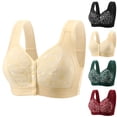 thumbnail image 1 of Stichou Daisy Bras for Older Women No Underwire Front Closure Button Push Up Bra Full Coverage Bras Everyday Sleep Bralettes Complexion XL, 1 of 4