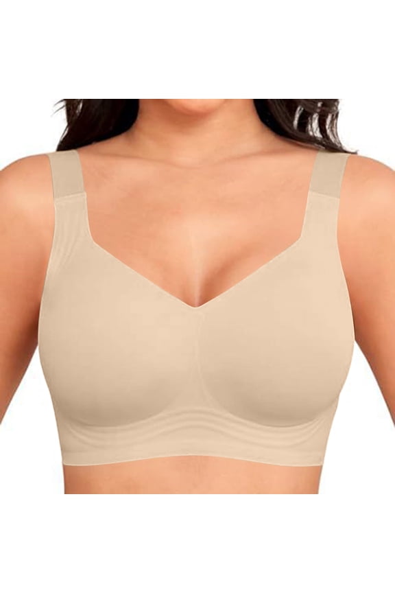 Jelly Bras for Women Push Up No Underwire Bra Comfy Soft Buttery Yoga Bralette Everyday Sport Tshirt Brassiere Complexion 2XL