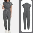 thumbnail image 1 of Stichou Scrub for Women,Scrub Sets Jumpsuit,Stretch,Loose Fit Top and Pants Set with Pockets Gray S, 1 of 4