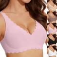 thumbnail image 1 of Stichou Wireless Bras for Women No Underwire Seamless Bralettes for Women Comfortable Full Coverage Womens Everyday Bras Pink L, 1 of 4