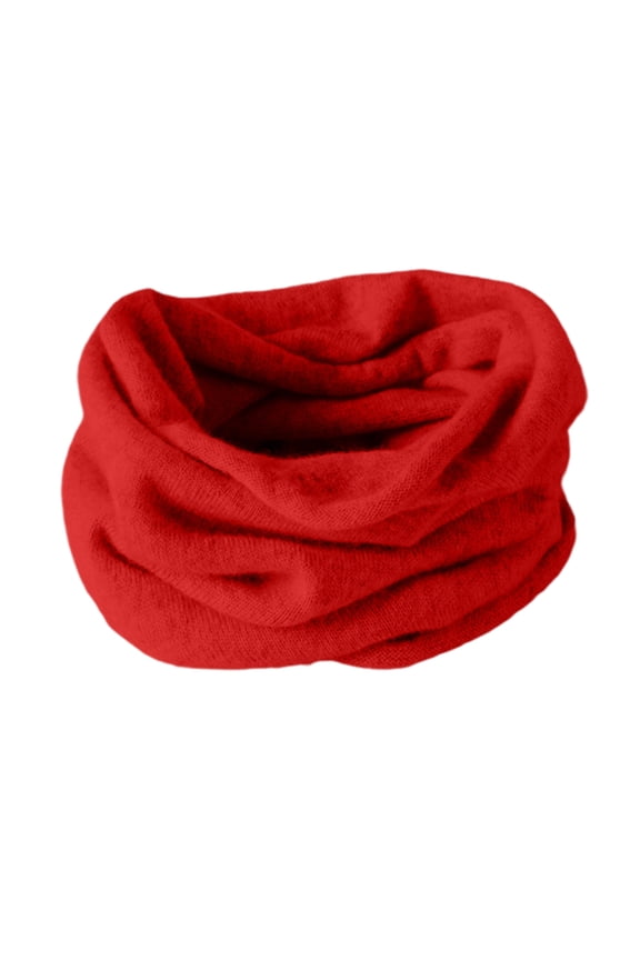 Women Winter Infinity Wool Scarf Warm Circle Loop Neck Warmer Red