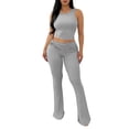 thumbnail image 1 of Stichou Women's 2 Piece Outfits Sleeveless Crop Tank Top and High Waisted Flared Pants Set Casual Tracksuit Gray S, 1 of 4