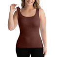 thumbnail image 1 of Stichou Women's Summer Square Neck Tank Tops Workout Cropped Ribbed Camisole Sleeveless Clothes Coffee L, 1 of 5