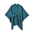 thumbnail image 1 of Stichou Shawl Wraps for Women Large Warm Cross Front Poncho Sweater Elegant Wedding Travel Shawls Cape for Fall Winter Spring Blue, 1 of 3