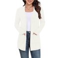 thumbnail image 1 of Stichou Women's Long Sleeve Cardigan Lightweight Casual Open Front Cardigans with Pockets White S, 1 of 4