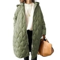 thumbnail image 1 of Stichou Women's Oversized Lightweight Quilted Jacket Button Down Fall Winter Coats Puffer Padded with Pockets Green One Size, 1 of 4