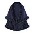 thumbnail image 1 of Stichou Women's Pashmina Shawl Cloak Cape Shawls and Wraps for Evening Dresses Shawl Wrap Cape Bridal Wedding Party Winter Navy, 1 of 2