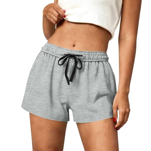 Stichou Women's Shorts Drawstring Elastic Waist Casual 2026 Summer Spring Comfortable Workout Running Gym Shorts Gray XL