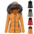 thumbnail image 1 of Stichou Women's Warm Winter Coat Long Parka Fleece Heavyweight Lined Waterproof Puffer Jacket With Faux Fur Hood Yellow S, 1 of 5