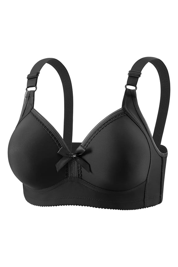 Women's Wireless Supportive Bras Comfortable Seamless Full Coverage Bra Sleep Tshirts No Underwire Soft Push Up Everyday Bralette Black 3XL