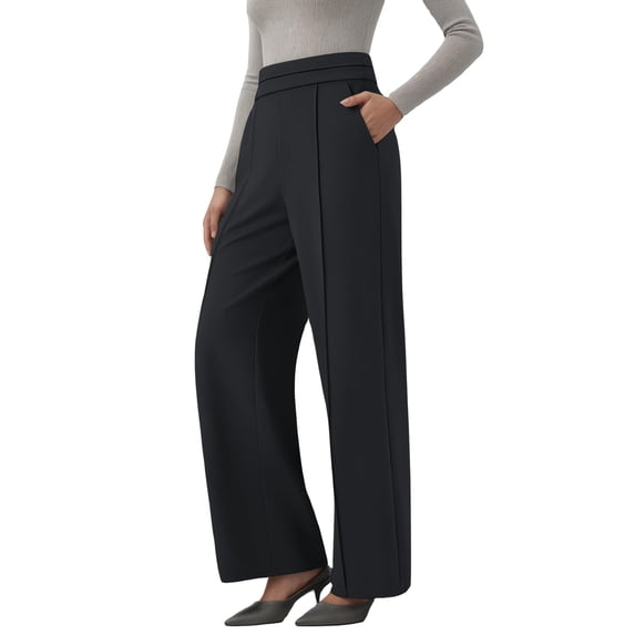 Straight Leg Work Trousers Women 2026.Stichou Women's Work Pants High Waisted Straight Leg Pants Business ...