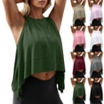 thumbnail image 1 of Stichou Women's Workout Crop Tops Y2K Oversized Cap Sleeve Flowy Tee Loose Fit Boxy Basic Yoga 2026 Summer Active Gym Shirts Dark Green M, 1 of 8