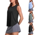 thumbnail image 1 of Stichou Women's Workout Tank Tops Lightweight Yoga Tanks Quick Dry Sleeveless Gym Shirts with Side Slits Loose Fit Athletic Top Black S, 1 of 3