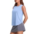 thumbnail image 1 of Stichou Women's Workout Tank Tops Lightweight Yoga Tanks Quick Dry Sleeveless Gym Shirts with Side Slits Loose Fit Athletic Top Blue M, 1 of 2