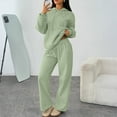 thumbnail image 1 of Stichou Womens 2 Piece Outfits 2026 Sweatsuit Set Track Suits Spring Fall Hoodie Sweatshirts Wide Leg Sweatpants with Pockets Green S, 1 of 5