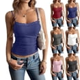 thumbnail image 1 of Stichou Womens Lace Camisole Tops Square Neck Tank Tops Spaghetti Straps Sleeveless Summer Fashion Shirt 2026 Navy M, 1 of 6