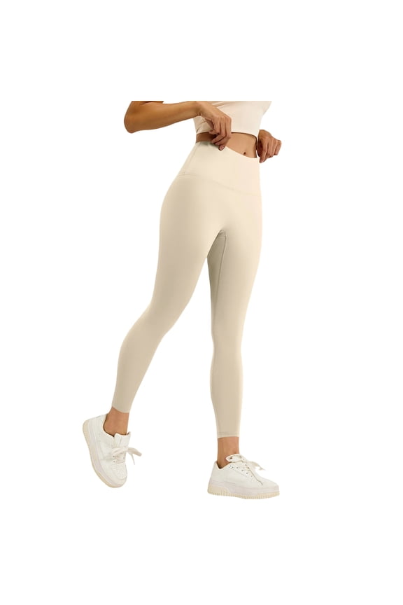 Womens Leggings Plus Size High Waist Yoga Pants Womens Workout Pants Comfortable Women's for Daily Wear Beige XL