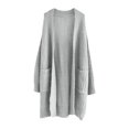thumbnail image 1 of Stichou Womens Long Cardigan Sweaters 2025 Fall Chunky Knit Oversized Slouchy Open Front Warm Coats with Pockets Light Gray L, 1 of 3
