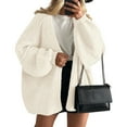 thumbnail image 1 of Stichou Womens Oversized Cardigan Sweaters 2025 Fall Long Lantern Sleeve Knit Open Front Lightweight Sweater White L, 1 of 7