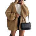 thumbnail image 1 of Stichou Womens Oversized Cardigan Sweaters 2025 Fall Long Lantern Sleeve Loose Chunky Knit Open Front Lightweight Sweater Camel M, 1 of 7