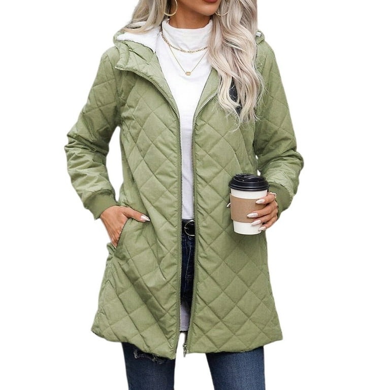 Stichou Womens Oversized Quilted Jackets Lightweight Long Sleeve
