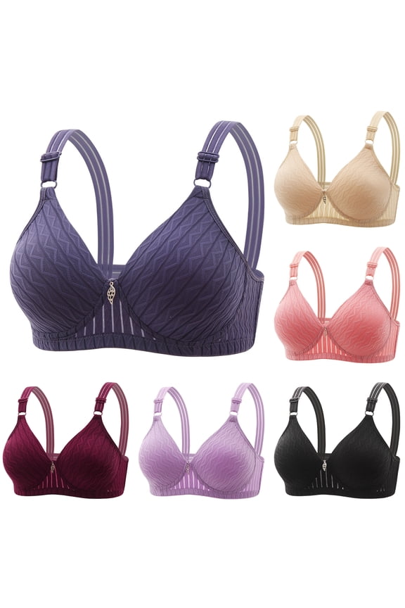 Womens Seamless Bras Plus Size Bra No Underwire Full Coverage Bralettes Convertible Thin Straps Sleep Comfort Everyday Bras Blue XL