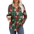 thumbnail image 1 of Stichou Womens Snowflakes Shirts Flannel Long Sleeve Button Down Henley Shirts Dressy Casual Fall Ladies Tops and Blouses Army Green S, 1 of 4