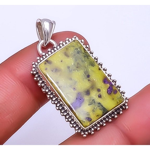 Stichtite 925 Sterling Silver Pendant 1.56" P1429, Christmas Gift