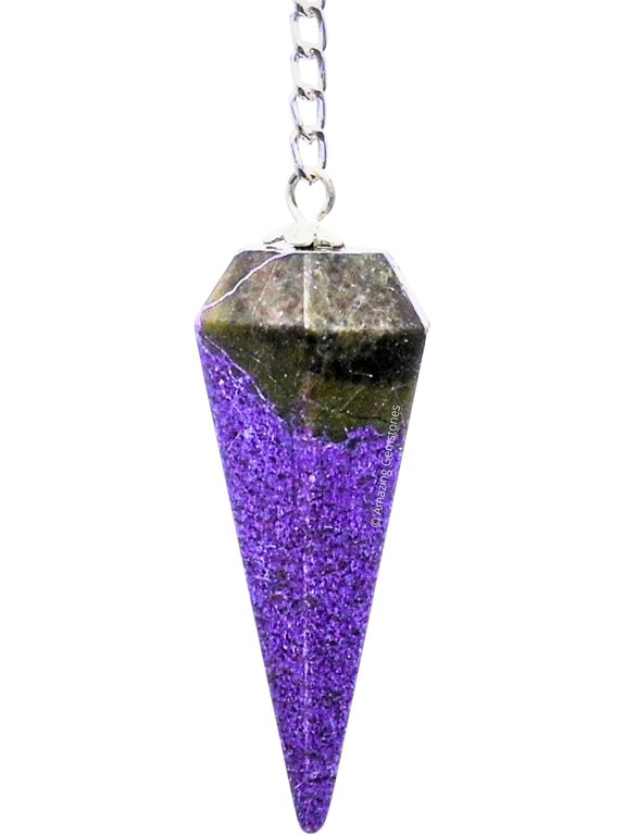 Stichtite Crystal Pendulum Dowsing Reiki Hexagonal Points