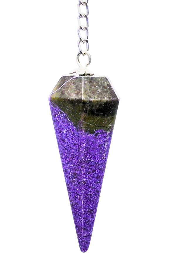 Stichtite Crystal Pendulum Dowsing Reiki Hexagonal Points