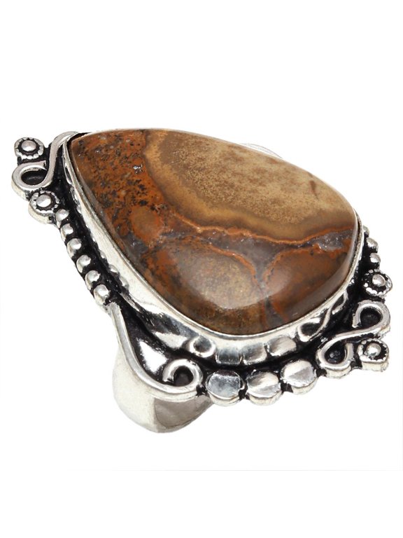 Stick Agate Gemstone Handmade Mother's Day Jewelry Rings "7"