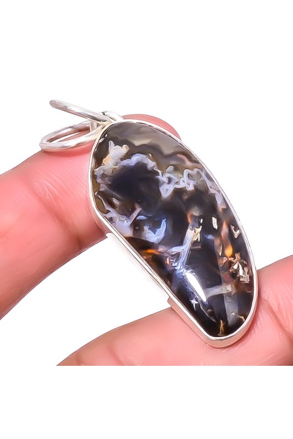 Stick Agate Handmade 925 Sterling Silver Jewelry Pendant 1.95" P6156-41, Christmas Gift, Gemstone Silver Jewelry, Agate Pendant, New Year Sale