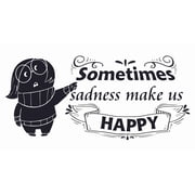 Stick And Peel Sadness Wall Decal | DIY Removable Vinyl Adhesive Walt StickerDecal Inside Out Movie Quotes Home Decor Kids Bedroom Decoration Sticker 11" x 20" | Sometimes Sadness Make Us Happy