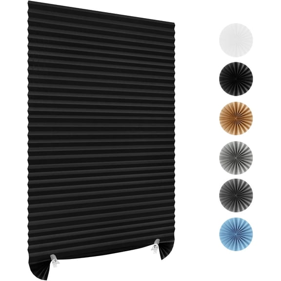 Stick On Blinds for Windows, No Drill Blinds Temporary Window Blinds No Drilling Door Blinds Light Filtering Pleated Paper Blinds and Shades Clip On Blinds for Kitchen Patio Bathroom