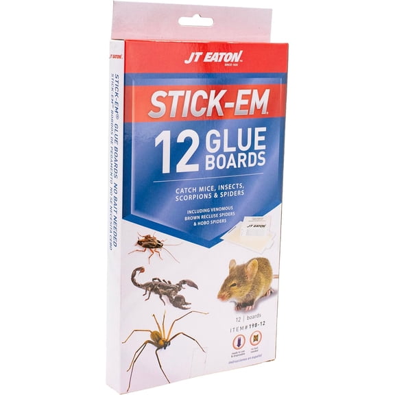 Stick-Em Mouse & Insect Glue Trap  Effective Indoor Rodent & Insect Control  Non-Toxic, Mess-Free Adhesive  Ideal for Mice, Spiders, and Crawling Insects  Easy to Use and Dispose
