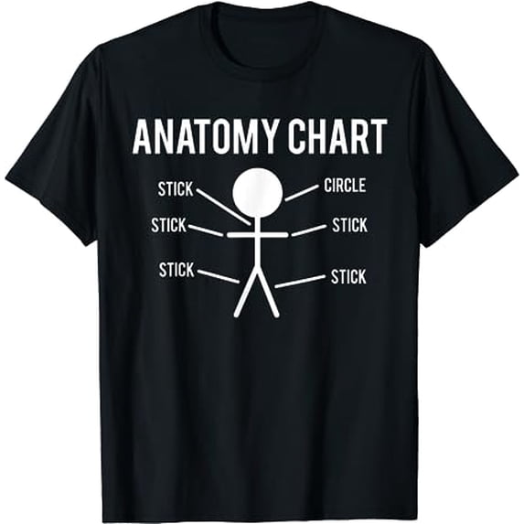 Stick Figure Anatomy Chart: Stick Circle Funny T-Shirt